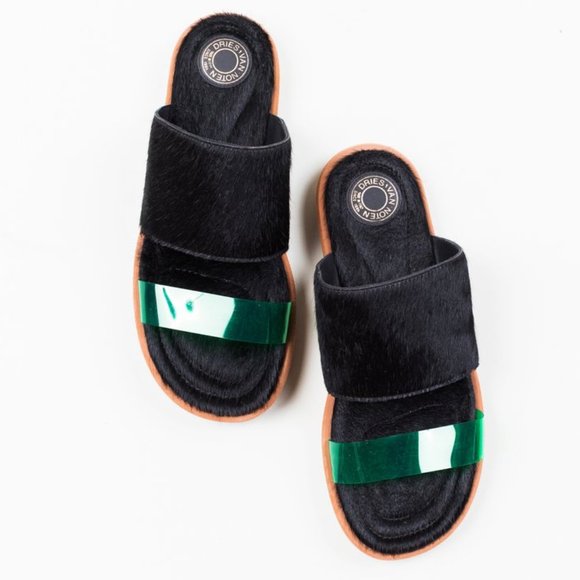🔥 DRIES VAN NOTEN Horsehair Slide Sandals - Picture 2 of 3